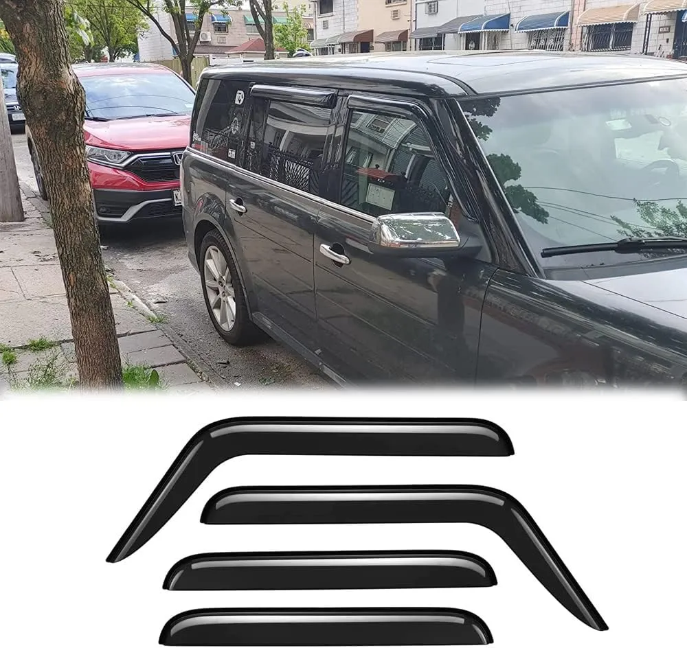94079 Sunproof Waterproof Side Window Wind Deflector, 4pcs Protective Replacements Rain Guards Set, Window Visor fit for FORD FLEX 2009-2019