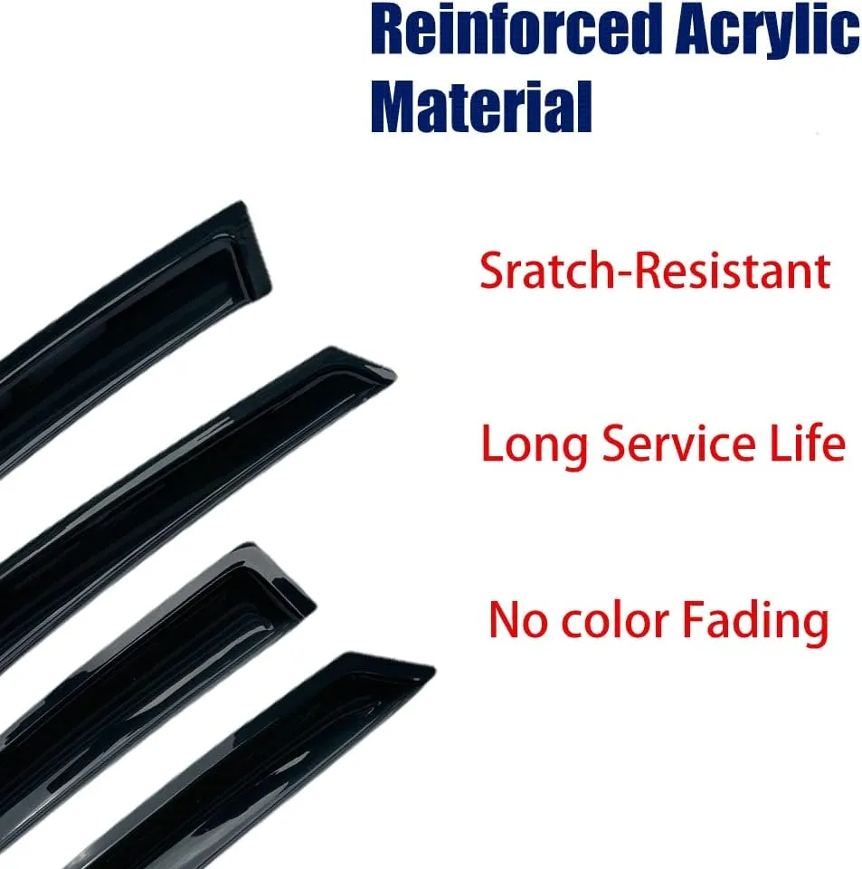 94079 Sunproof Waterproof Side Window Wind Deflector, 4pcs Protective Replacements Rain Guards Set, Window Visor fit for FORD FLEX 2009-2019