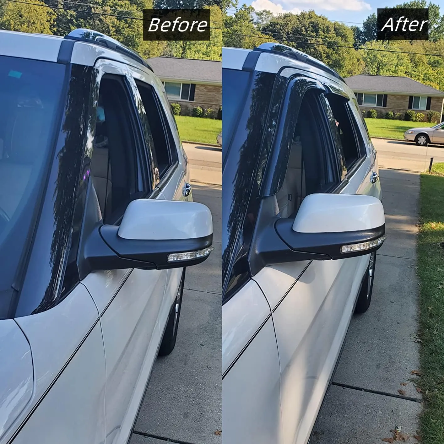 94079 Sunproof Waterproof Side Window Wind Deflector, 4pcs Protective Replacements Rain Guards Set, Window Visor fit for FORD FLEX 2009-2019