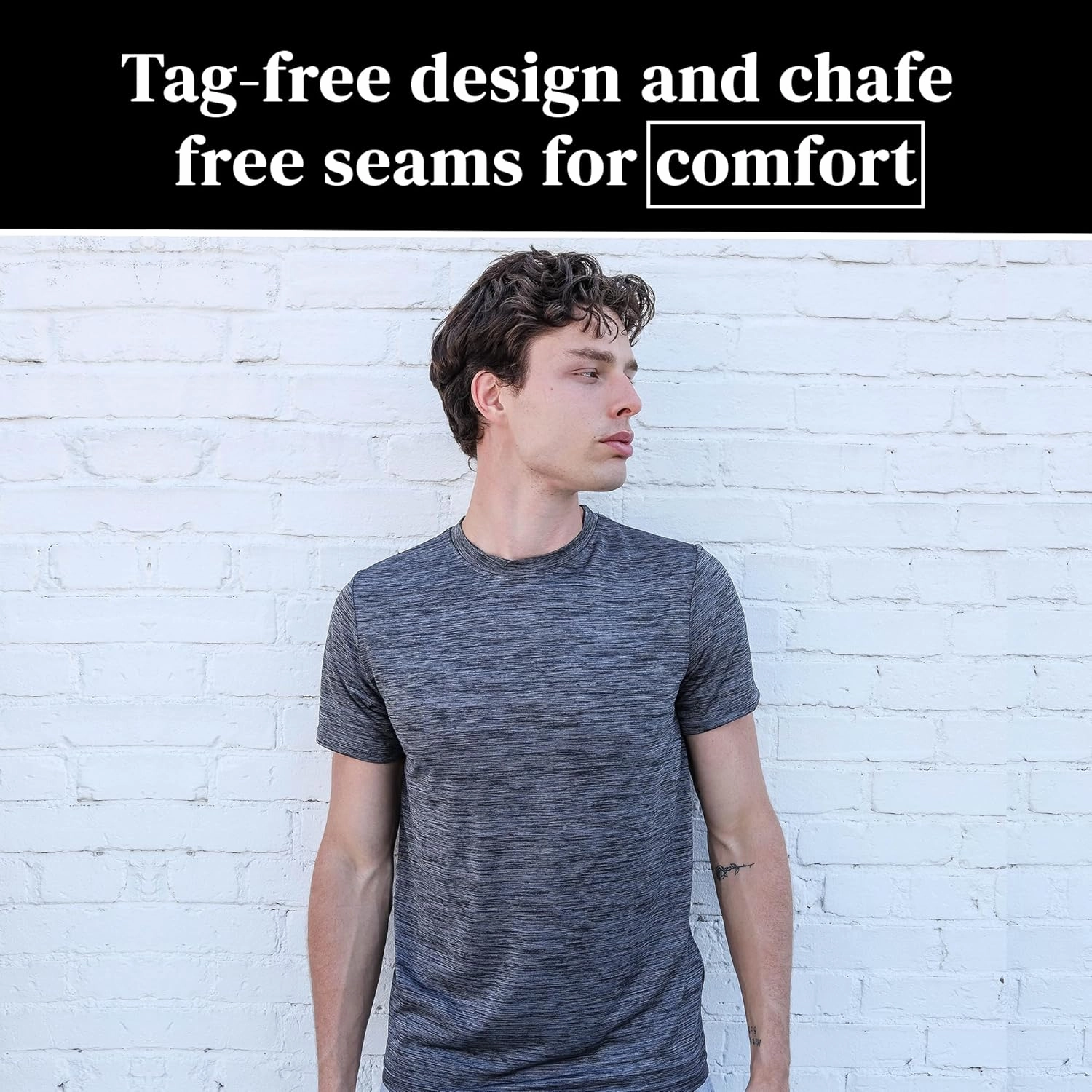 [5 Pack] Men’s Workout Short Sleeve Dry Fit T Shirts Quick Dry Active Athletic Crewneck Running Gym Moisture Wicking Tee Tops