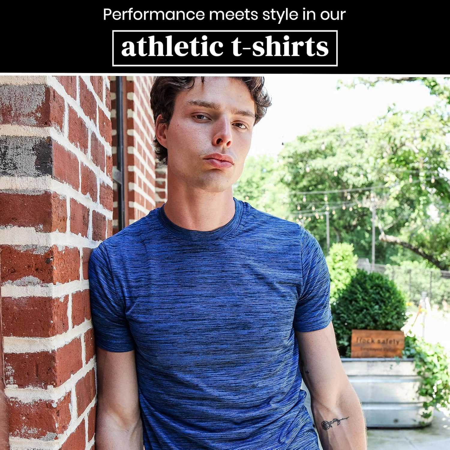 [5 Pack] Men’s Workout Short Sleeve Dry Fit T Shirts Quick Dry Active Athletic Crewneck Running Gym Moisture Wicking Tee Tops