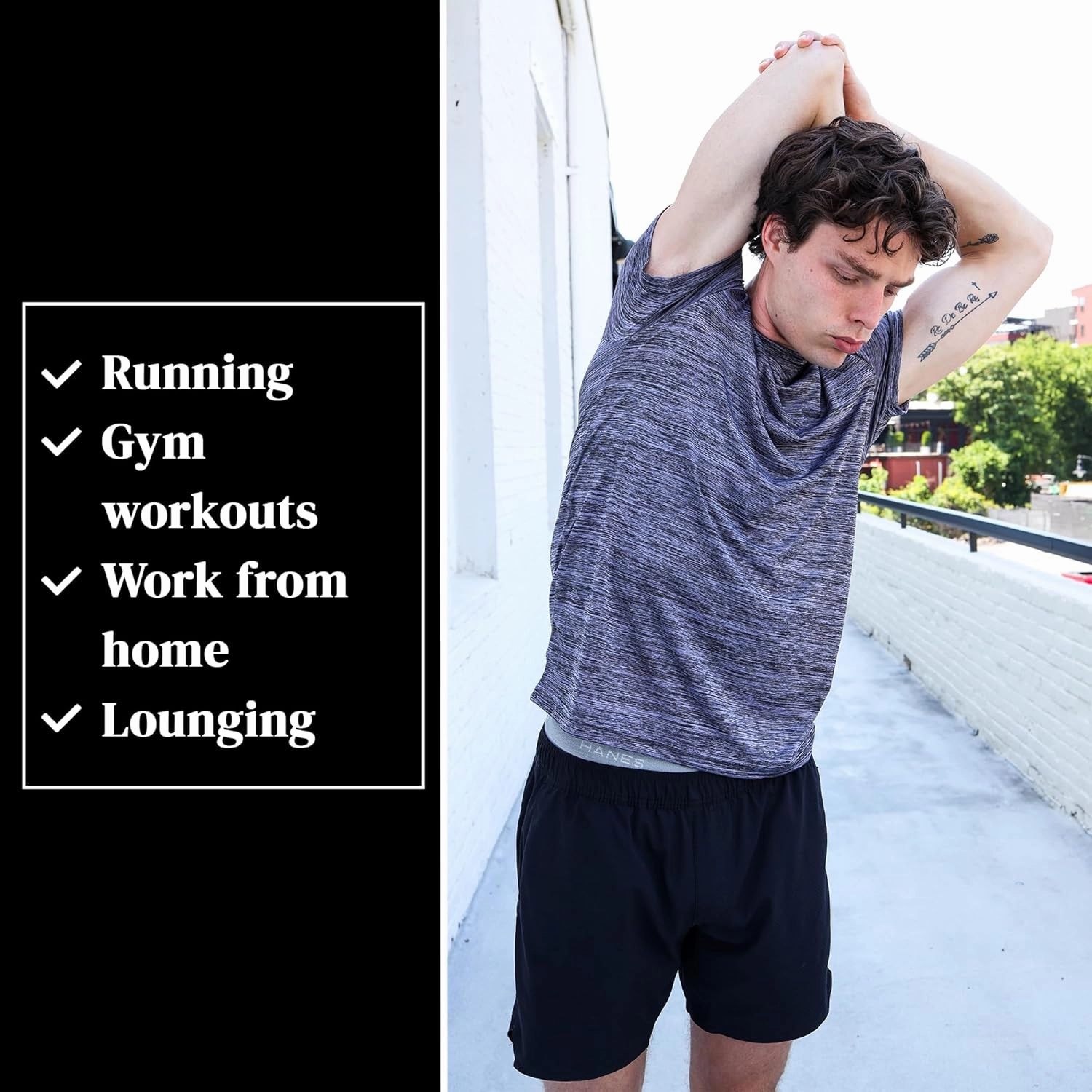 [5 Pack] Men’s Workout Short Sleeve Dry Fit T Shirts Quick Dry Active Athletic Crewneck Running Gym Moisture Wicking Tee Tops