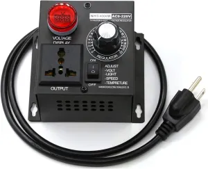 AC Motor Speed Controller 120V ,Variable Speed Controller & Fan Speed Controller with Rheostat,Variable Voltage Regulator Router for Electric Motors-15A 110V, Black