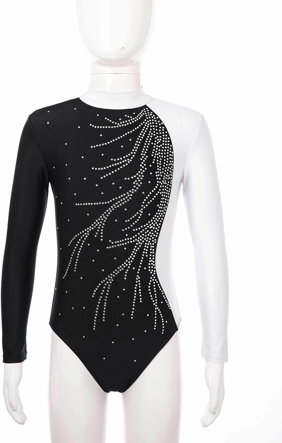 ACSUSS Kids Girls Long Sleeve Gymnastics Leotard Sparkly Dance Figure Skating Unitard Bodysuit Competition Dancewear