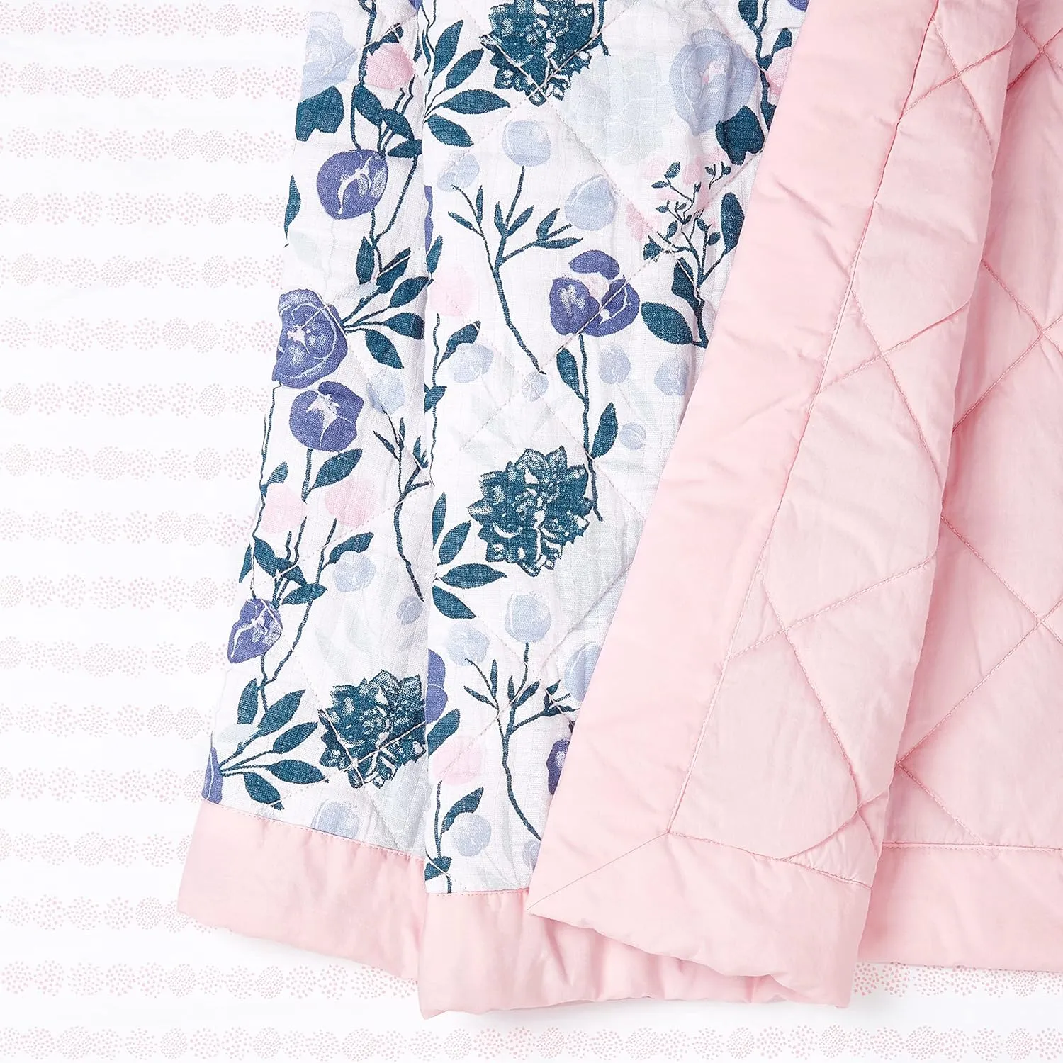 aden   anais Essentials 3-Piece Crib Bedding Set, Baby Bedding Bundle, Cotton Blanket, Crib Sheet, Crib Skirt, Flowers Bloom