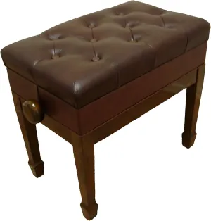 Adjustable Artist Piano Bench Stool in Walnut with Music Storage