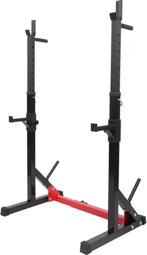 Adjustable Barbell Stand Multifunction Pull Up Bar Squat Rack,Squat Weight Lifting Bench Rack with Dip Bar Home Gym Fitness Stands Piece of Equipment, Max Load 300kg