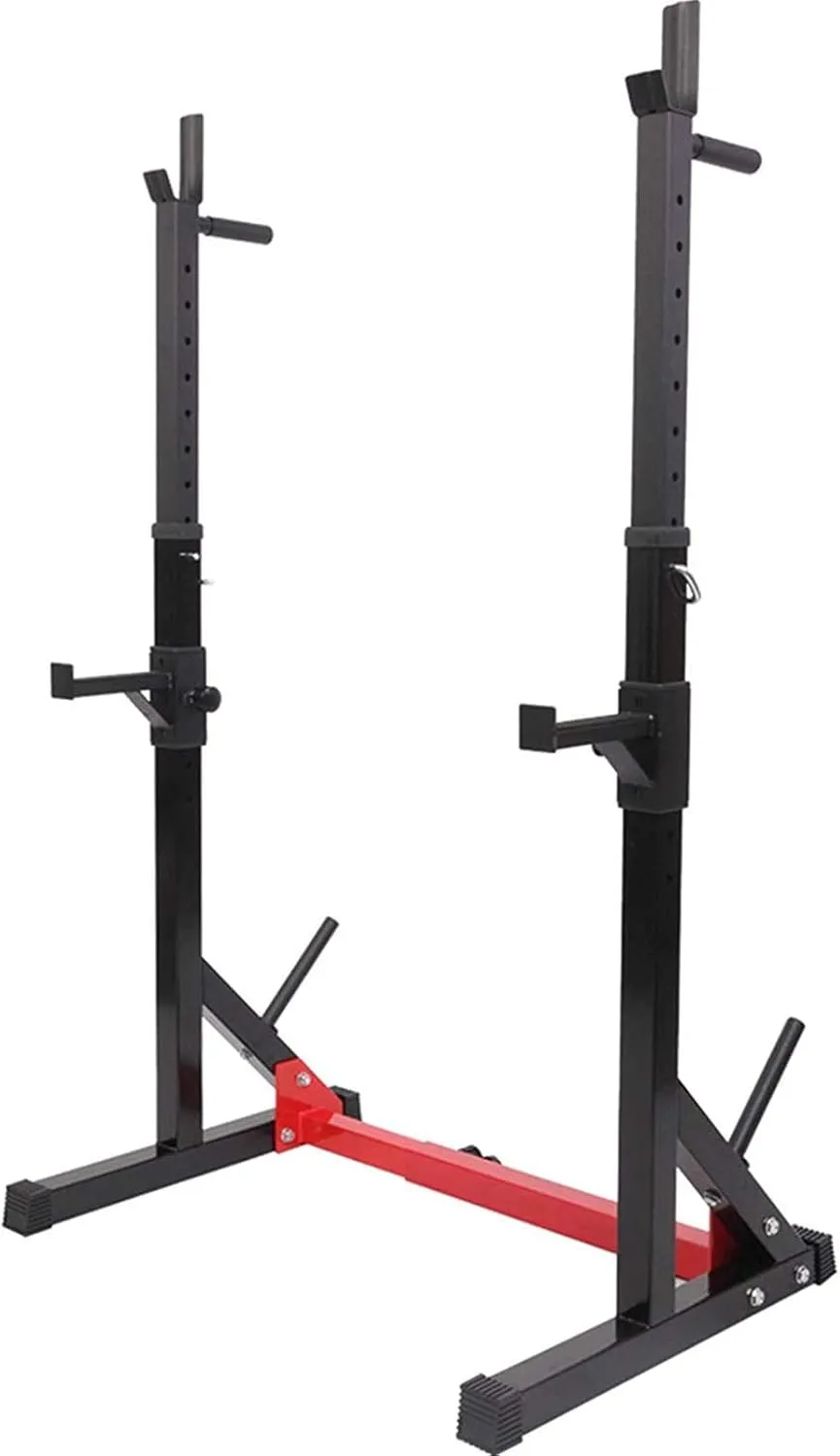 Adjustable Barbell Stand Multifunction Pull Up Bar Squat Rack,Squat Weight Lifting Bench Rack with Dip Bar Home Gym Fitness Stands Piece of Equipment, Max Load 300kg