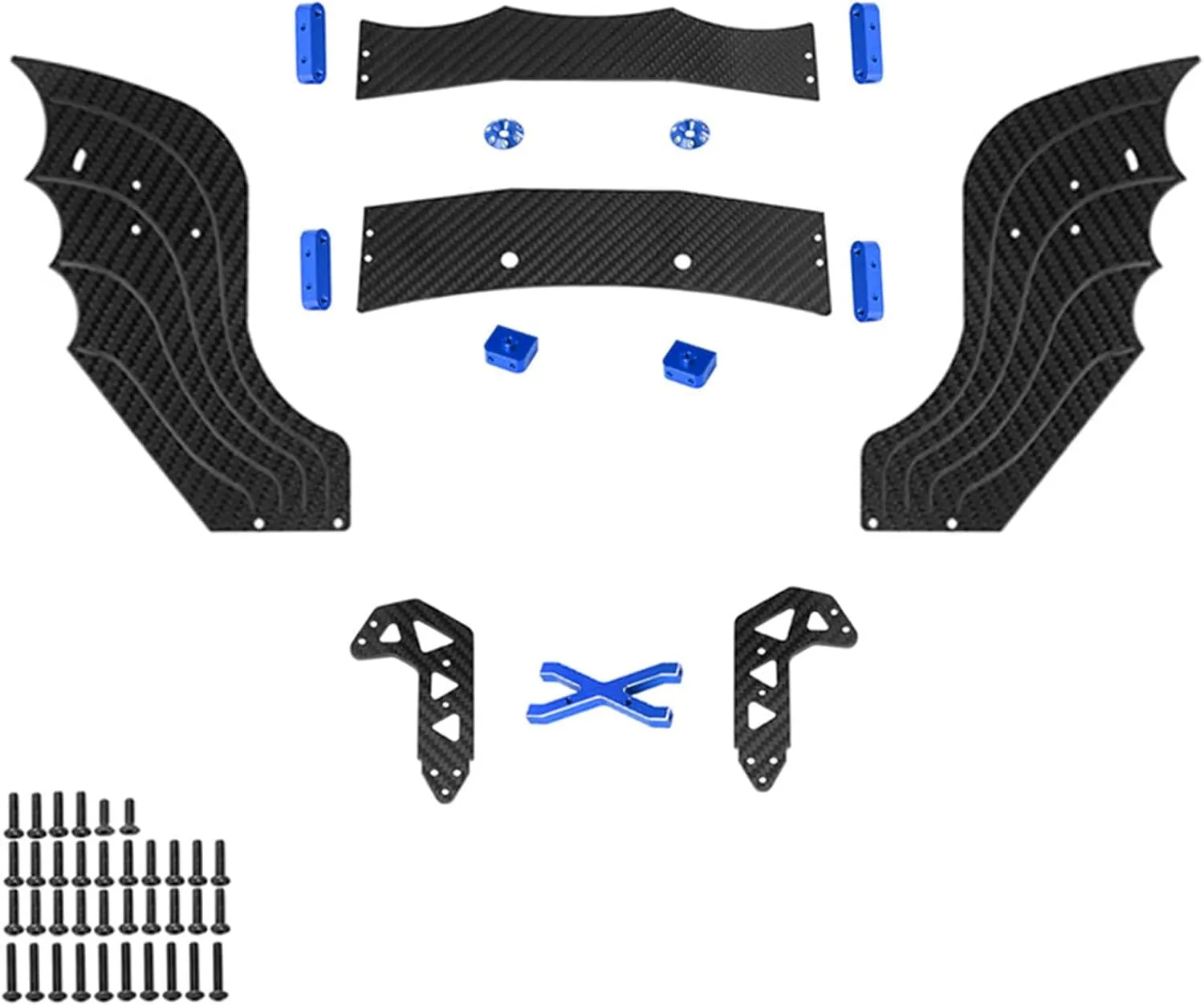 Adjustable RC Car Rear Tail Wing for Arrma F1 Limitless 1/7 RC Car Upgrade Parts(Blue)