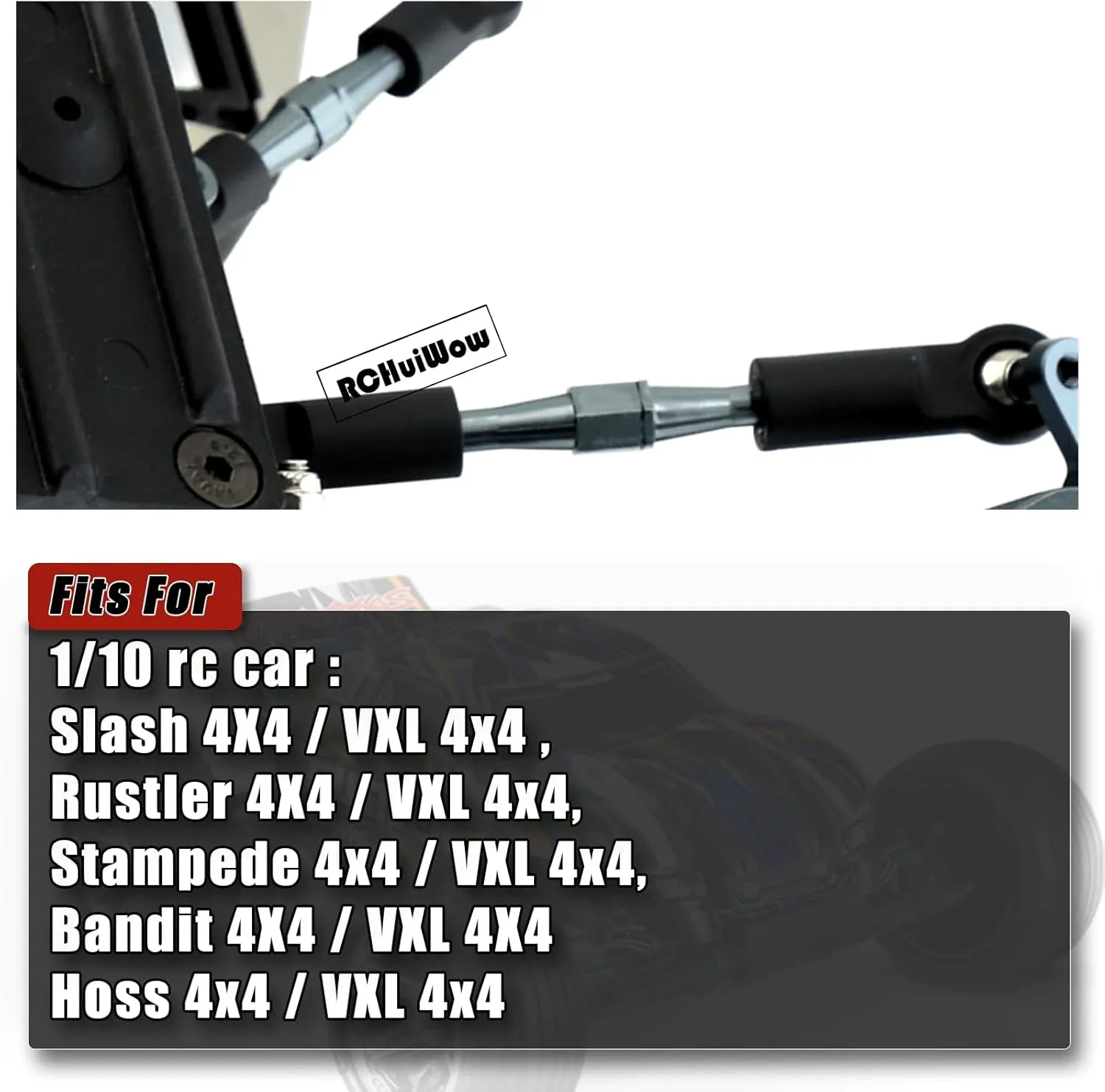 Adjustable Turnbuckles Upgrades Part for 1/10 Slash 4x4 (VXL) Rustler 4x4 (VXL) Stampede 4x4 (VXL) Bandit 4x4 (VXL), RC Turnbuckles Camber Link Hop-up,7PCS,Titanium