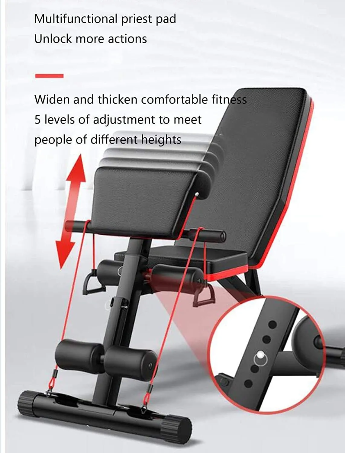 Adjustable Weight Bench Training Fitness Gym Adjustable Weight Bench Home Training Weight Lifting Sit Up Ab Bench Flat Incline Decline Multiuse Exercise Workout Bench (B)