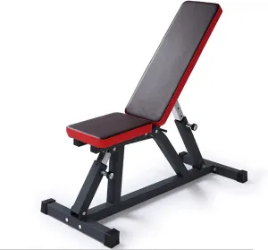 Adjustable Weight Bench - Utility Weight Benches for Full Body Workout Foldable Flat/Incline/Decline Exercise Multi-Purpose Bench for Home Gym, Black