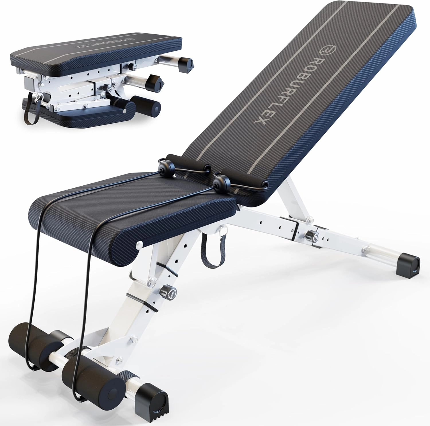 Adjustable/Foldable Workout Exercise Bench for Home Gym, Weightlifting and Strength Training - 8x4x3x2 Positions- 700 Pounds Load