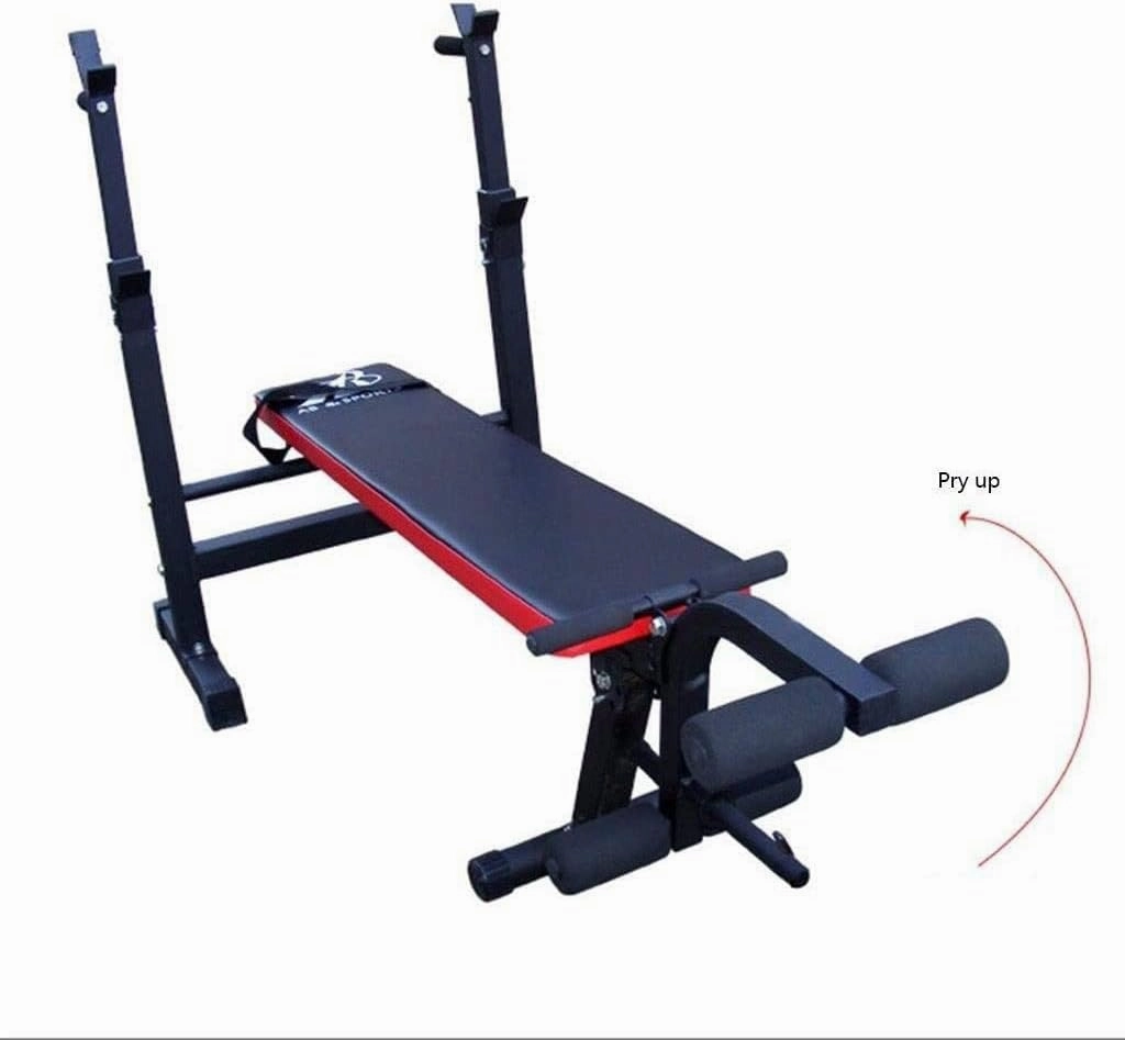 Adjustable Weight Bench Weight Lifting Home Training Gym Bench Squat Rack Weight Table Bench Press Barbell Rack Multifunctional Sit-up Board Foldable Fitness Equipment Adjustable Benches (Black )