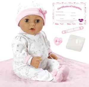 Adora 16 Inch Girl Baby Doll with Accessories Matching 9-Piece Set Including a Pacifier, Hospital, Bracelet, Diaper, and More Gift for Toddlers Ages 3  Adoption Babies Collection - Precious