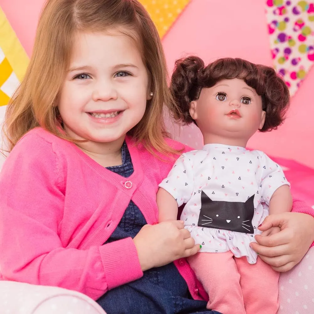 Adora My Cuddle & Coo Babies Collection, 15" Baby Doll with Sweet Powder Scent and 5 Touch Activated Sounds: She Cries, Coos, Giggles, Kisses Back & Says Momma Birthday Gift For Ages 3  - Kitty Kisses