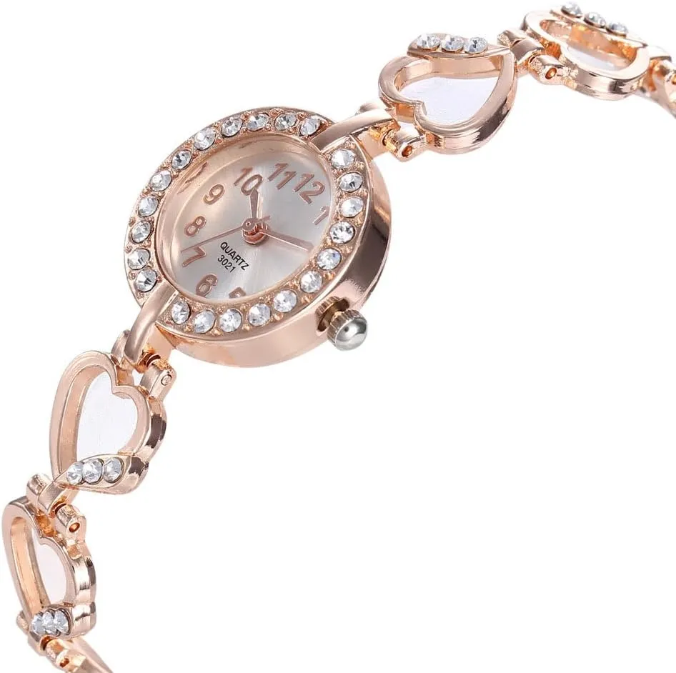 ADSBIAOYE Luxury Womens Diamond Bracelet Watch - Stylish Hollow Stainless Steel Strap Formal Wear