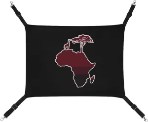 African Safari Map Silhouette Cat Hanging Hammock Soft Breathable Pet Cage Dog Hammock with Adjustable Straps and Metal Hooks
