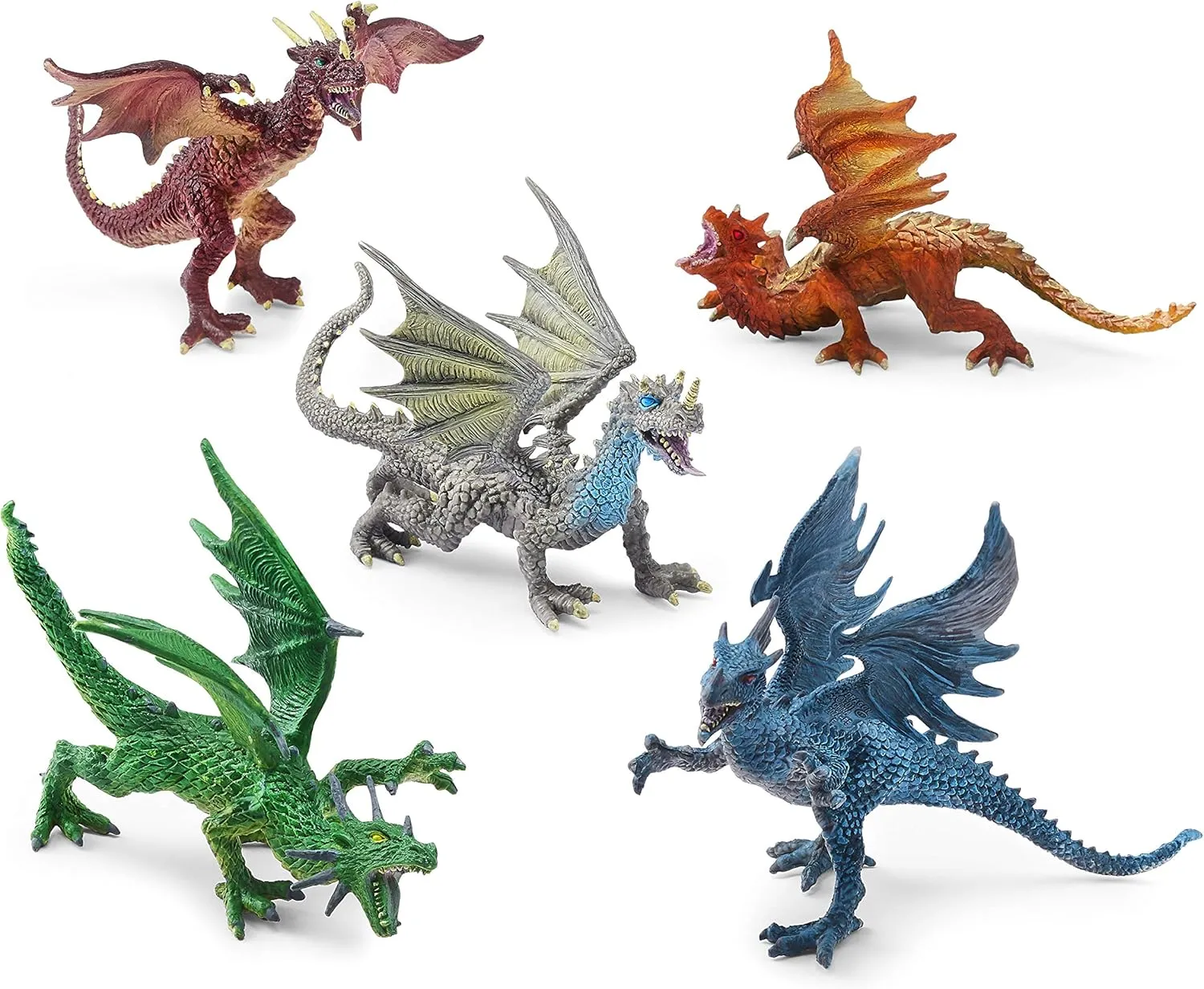 AFTRYOUGO Animal Zone Dragon Collectibles 5 Pk, Multi (AD20185)