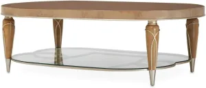Aico Amini Villa Cherie 3 PC Cocktail, End & Sofa Table Set in Caramel