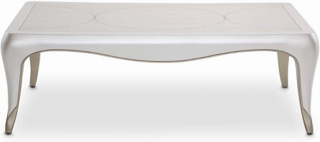 Aico Amini London Place 3 PC Cocktail, End & Console Table Set in Creamy Pearl