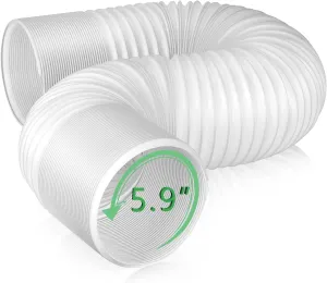 Air Conditioner Exhaust Vent Hose - 5.9" Diameter, 80" Length, Angooni Universal Counter-Clockwise Air Vent Compatible with Honeywell, Whynter, Frigidaire, LG, Delonghi Toshiba, Delonghi, JHS