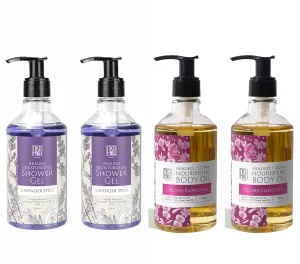 AKALIKO Lavender Moisturizing Shower Gel and Orchid Body Oil Set.