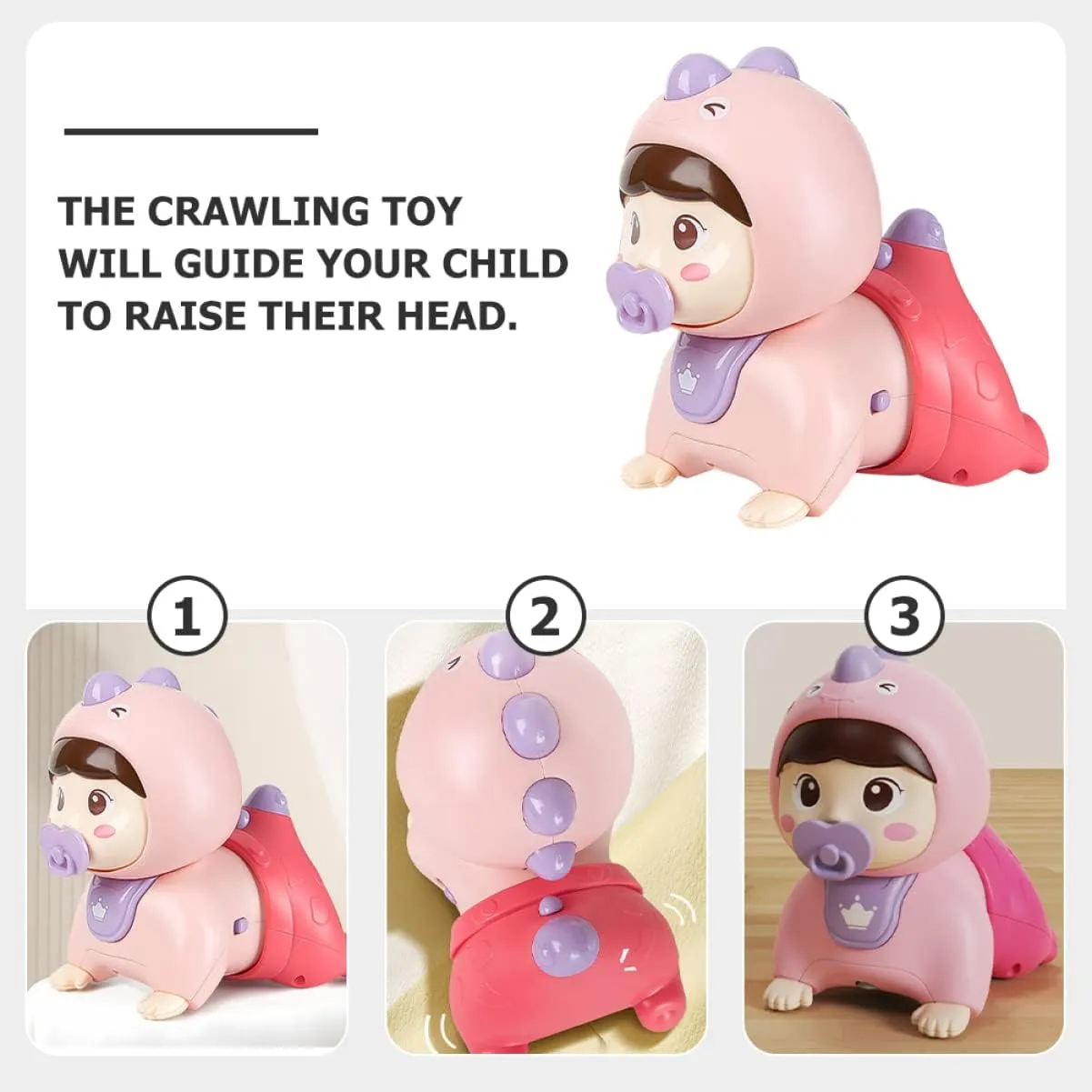 Alasum Baby Doll Developmental Electric for Time Doll Crawling Interactive Plaything Year Cognitive Press Effect Music and Vocal Musical up Tummy Simulation Learning with Baby Dolls