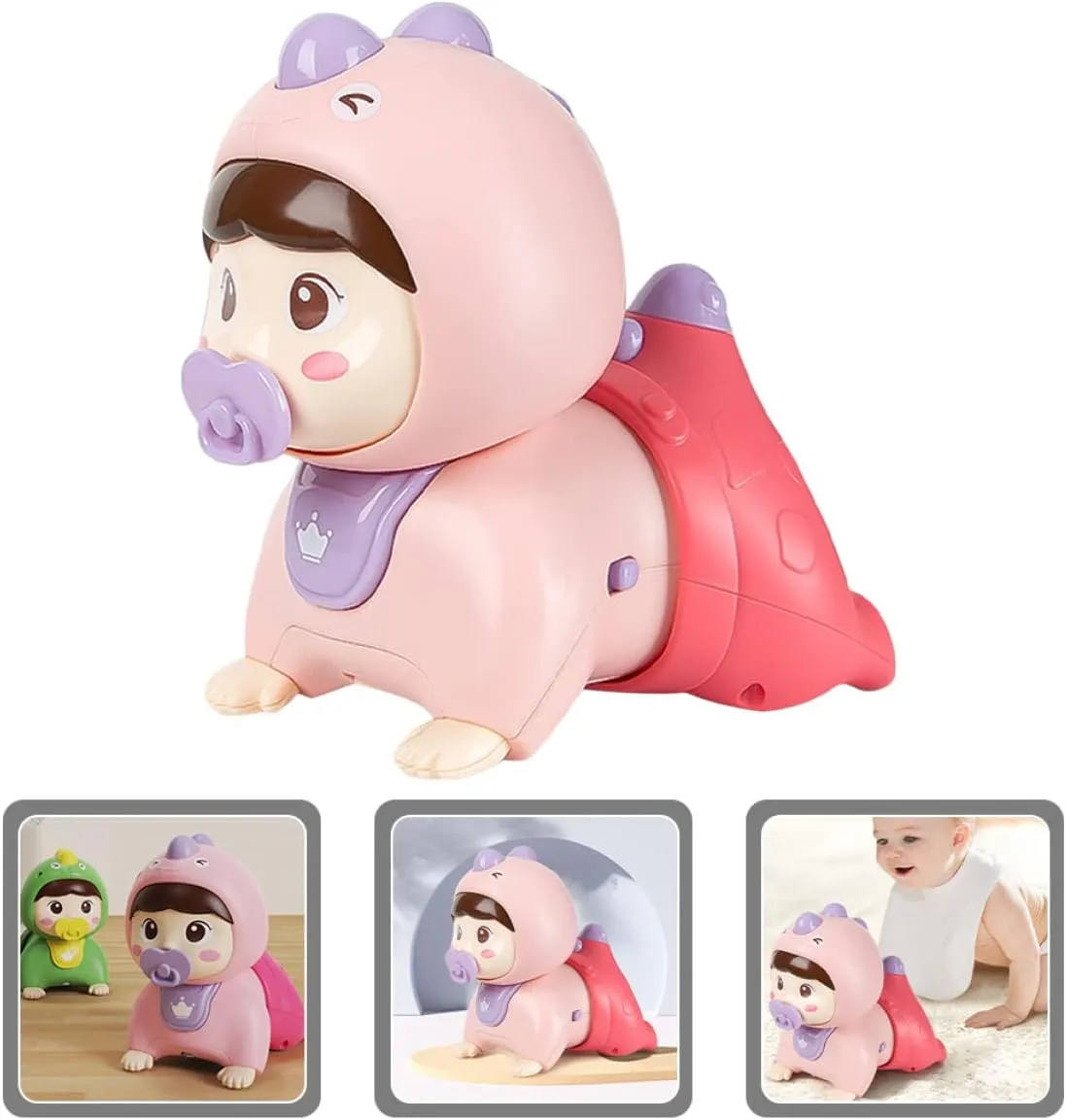 Alasum Baby Doll Developmental Electric for Time Doll Crawling Interactive Plaything Year Cognitive Press Effect Music and Vocal Musical up Tummy Simulation Learning with Baby Dolls