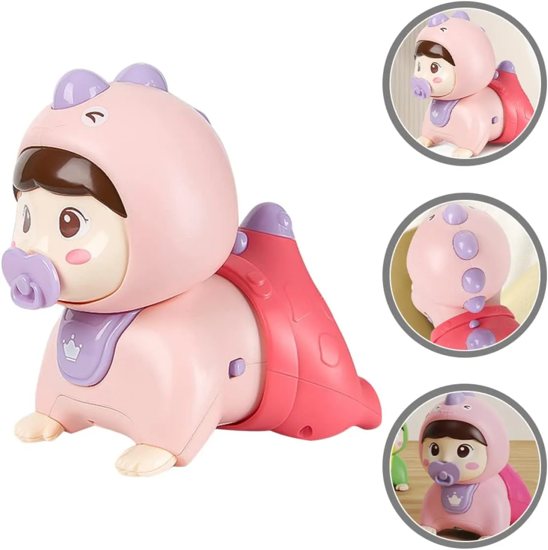 Alasum Baby Doll Developmental Electric for Time Doll Crawling Interactive Plaything Year Cognitive Press Effect Music and Vocal Musical up Tummy Simulation Learning with Baby Dolls