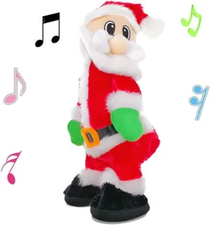 ALIMITOPIA Twerking Santa Electric Toy,Christmas Musical Doll Dancing and Singing Xmas Plush Wiggle Hip Santa Claus Electric Toy Funny Gift(English Song)
