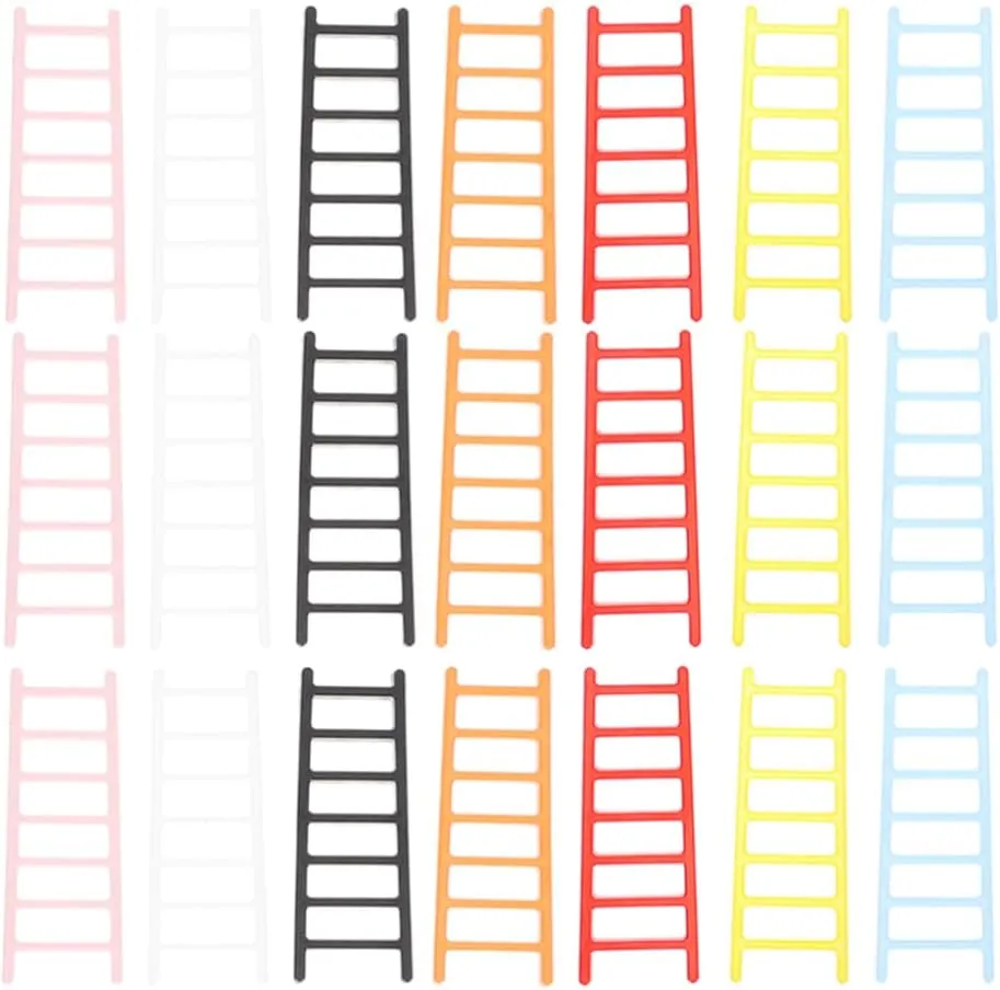 Alipis 70pcs Mini Plastic Ladder Toy Dollhouse Furniture Lightweight Decor for Cake Decoration Playtime for Boys and Girls Parties Outdoor Fun