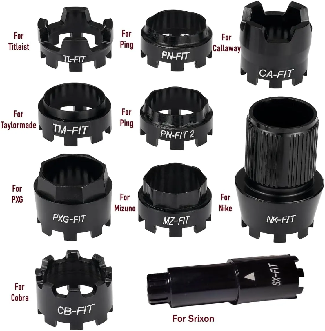All FIT Golf Adapter Sleeve Compatible with Ping/Taylormade/Callaway/Titleist/Mizuno/Nike/Cobra and PXG, You can Change Different Golf Heads by 9Rings and Adjustable Wrench