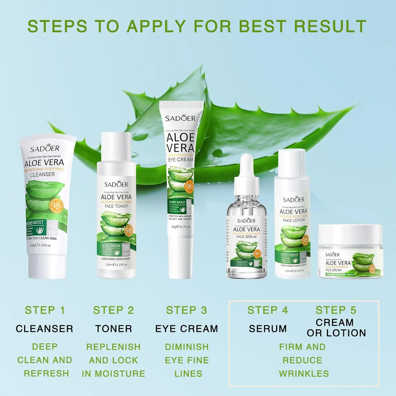 Aloe Vera Daily Skin Care Gift Box Set Daily Moisturizing & Nourishing Fresh Orange Essence Skin Care Set Vitamin Essence Six-piece Set For Valentine's Day And Festival Gift