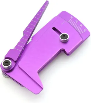 Aluminum Adjustable Wheel Rim Tire Height Camber Gauge Ruler RC Tool Kit for 1/10 RC Car, Purple