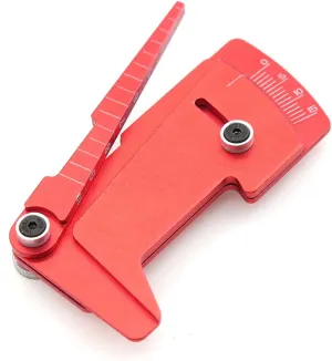 Aluminum Adjustable Wheel Rim Tire Height Camber Gauge Ruler RC Tool Kit for 1/10 RC Car, Red