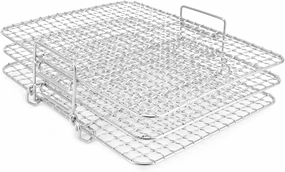 Alvinlite Dehydrator Stand, 3‑Tier Cooling Rack Set Stainless Steel Baking Roasting Cooking Rack for Home Kitchen (3‑Tier) air