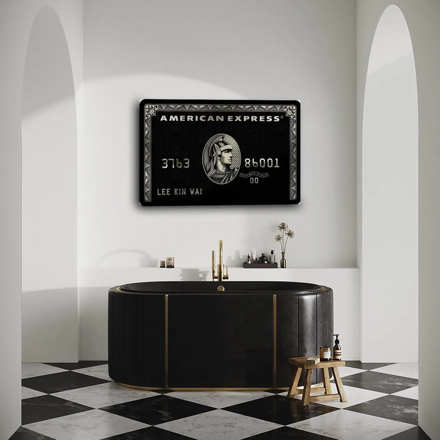 American Express Card Wall Art Home Living Room Bedroom Posters Canvas Painting Posters And Prints Wall Art for Living Room Bedroom Decor 24x16inch(60x40cm) Frame-style