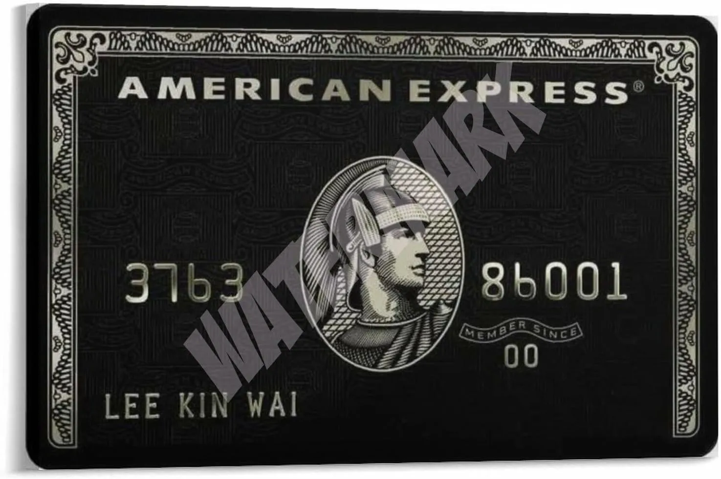 American Express Card Wall Art Home Living Room Bedroom Posters Canvas Painting Posters And Prints Wall Art for Living Room Bedroom Decor 24x16inch(60x40cm) Frame-style