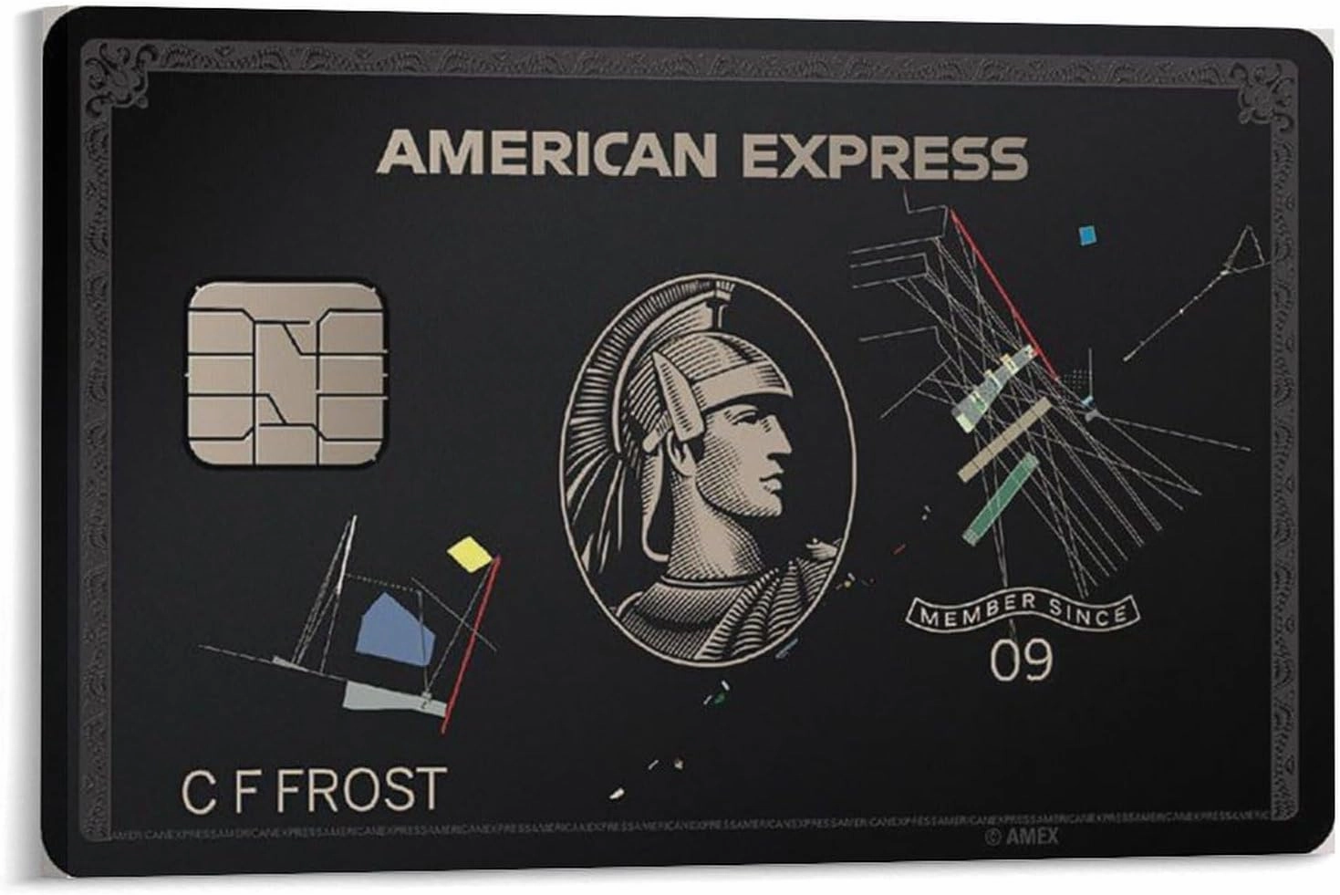 American Express Card American Card Poster Modern Wall Art Poster Canvas Poster Wall Art (2) Canvas Painting Wall Art Poster for Bedroom Living Room Decor 12x08inch(30x20cm) Frame-style