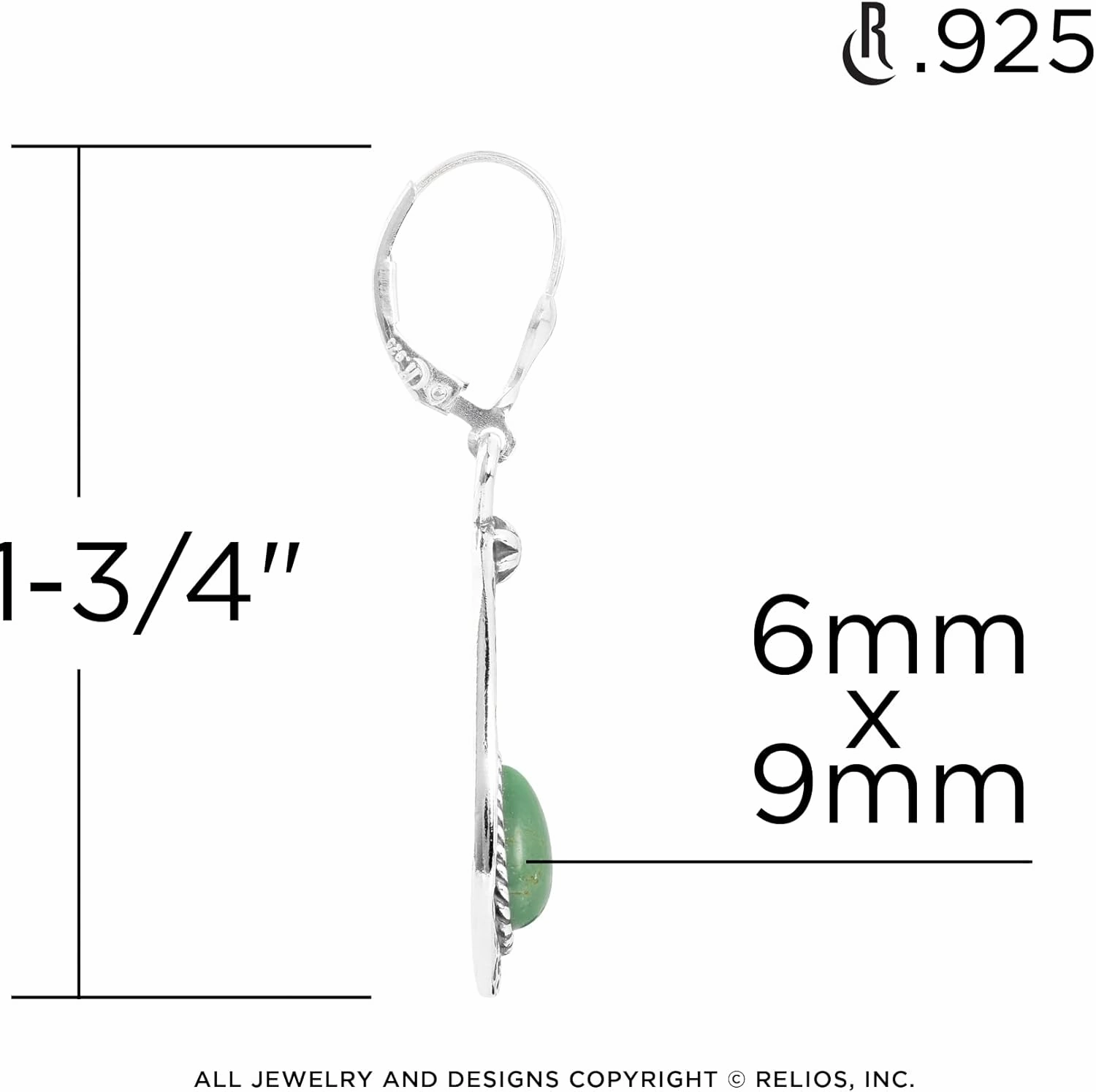 American West Jewelry Sterling Silver Women's Drop & Dangle Earrings Choice of Gemstone Color