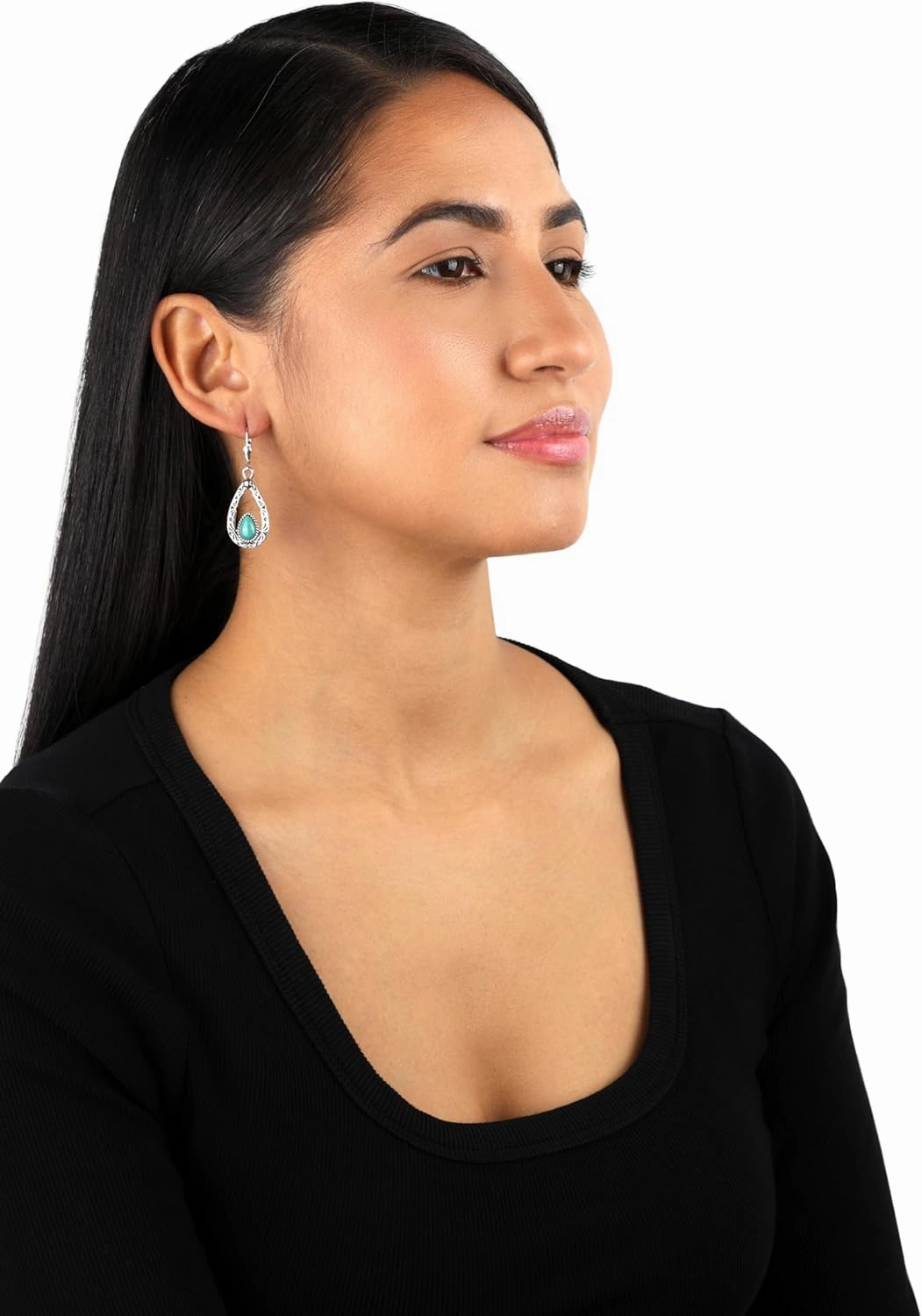 American West Jewelry Sterling Silver Women's Drop & Dangle Earrings Choice of Gemstone Color