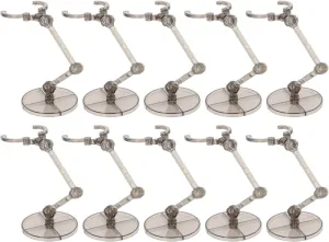 ANGGREK Doll Display Stand, 10 Sets Portable Teddy Bear Plastic Stand for for 6 Inch Types Mini Doll, MultiPurpose Set, Secure Display, Sturdy Construction, Creative Versatility, (Transparent Black)