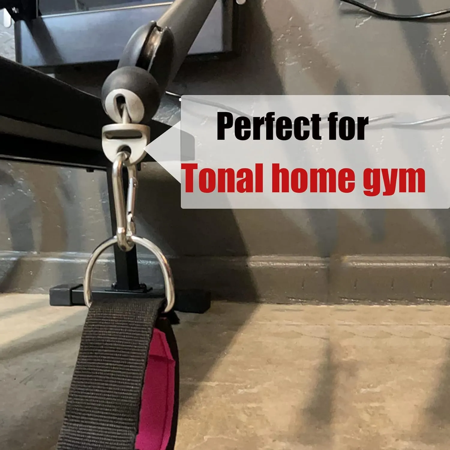 Ankle Workout Straps for Tonal Gym Machine,Hot Pink Adjustable Ankle Strap Attachments for Tonal,with Special Tonal Adapter Accessory