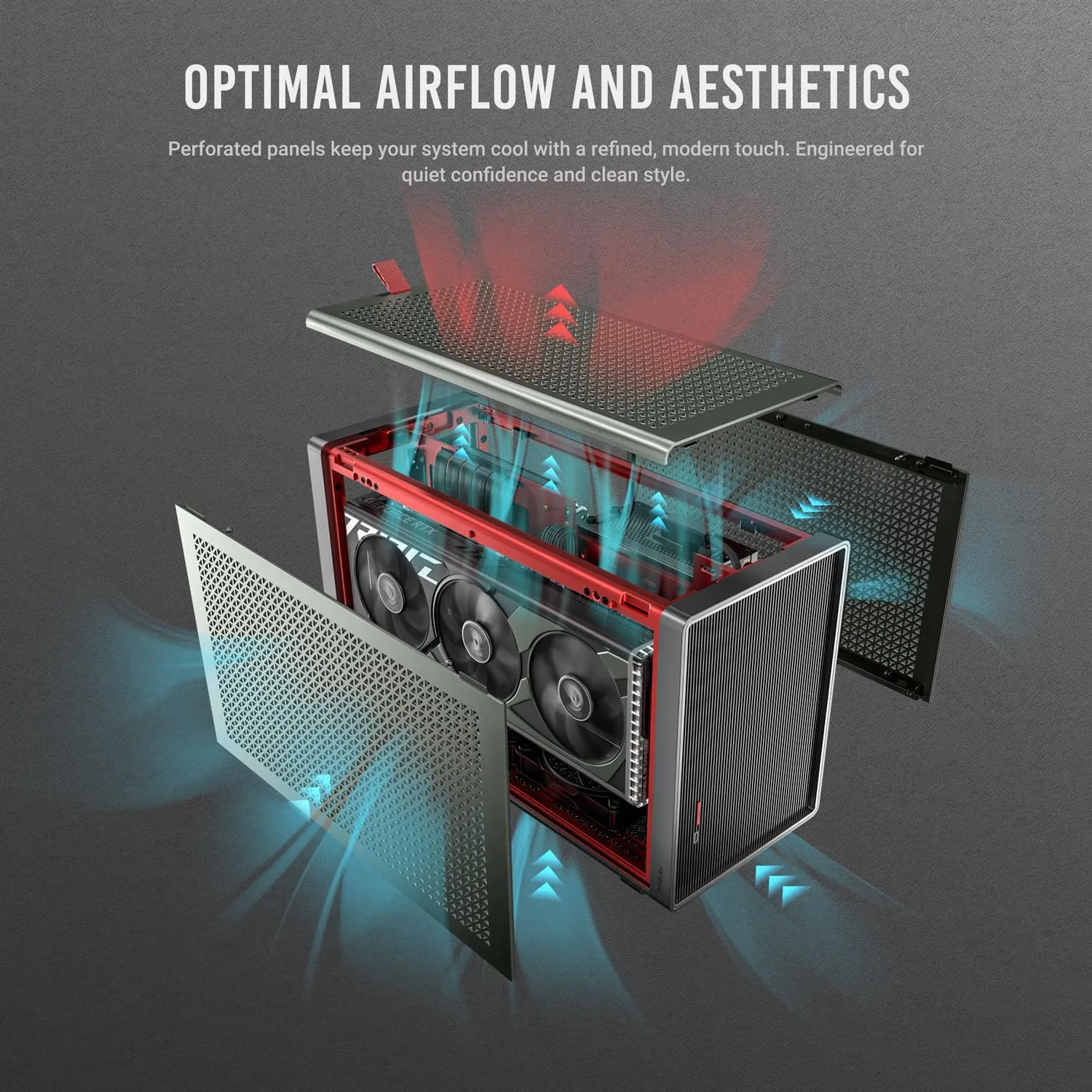 Antec Performance 1 M Aventurine, Fans Not Included, High Airflow Solid Panels, RTX40 Compatible, 2 x 140mm Fans Support, PCIe 4.0 Riser Cable, CNC & Aluminum Crafted, Type-C, Mini ITX Gaming Case