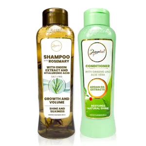 ANYELUZ Rosemary Shampoo and Aloe Conditioner Set, Volume and Hydration for your Hair, with Hyaluronic, Argan Oil and Rosemary, Moisturizes and Enhances Shine
