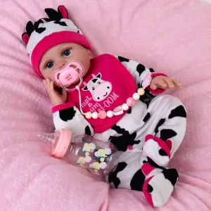 Aori Lifelike Reborn Baby Doll - 18 inch Full Body Soft Vinyl Real Life Baby Girl,Poseable Anatomically Correct Realistic Toddler Dolls with Feeding Kit Gift for Kids Age 3 