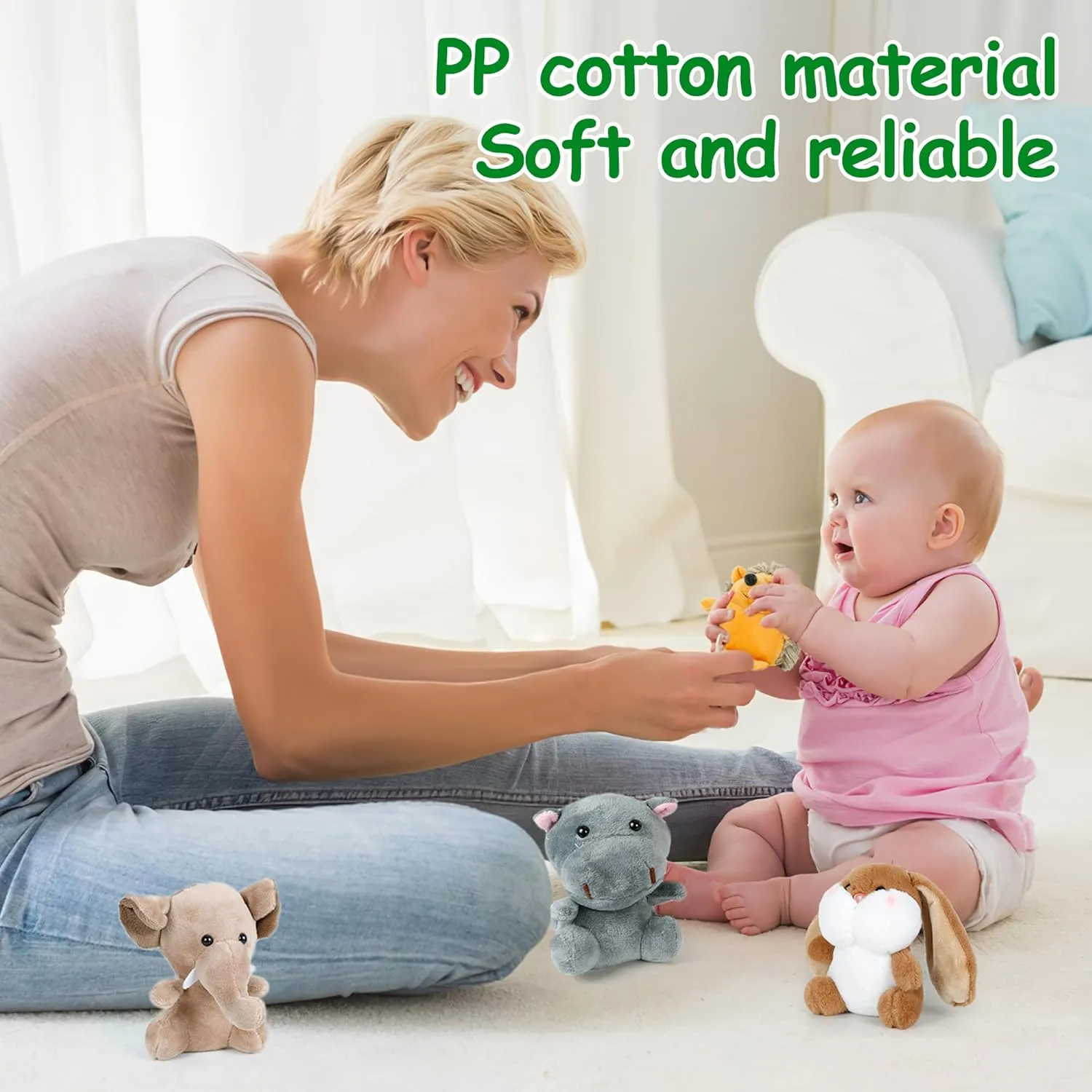 Arrozon 24 Pcs Small Stuffed Animals Bulk, Mini Stuffed Animal 4.5 Inch Cute Plush Toy, Mini Plush Toys, Toddler Stocking Stuffers, Little Jungle Stuffed Animals