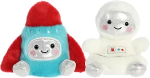 Aurora Adorable Palm Pals Set of Two - Cosmo Astronaut and Mars Rocket Ship - Pocket Sized Fun!