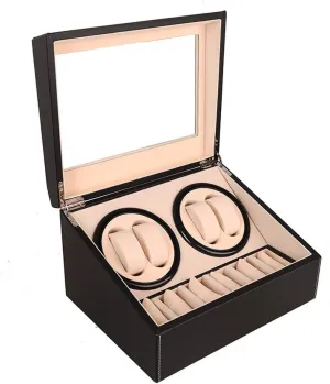 Automatic Watch Winder Display Box 4 6 Automatic Rotation Leather Wood Watch Winder Storage Display Box Watch Case